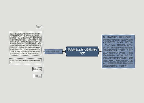 酒店服务工作人员辞职信范文