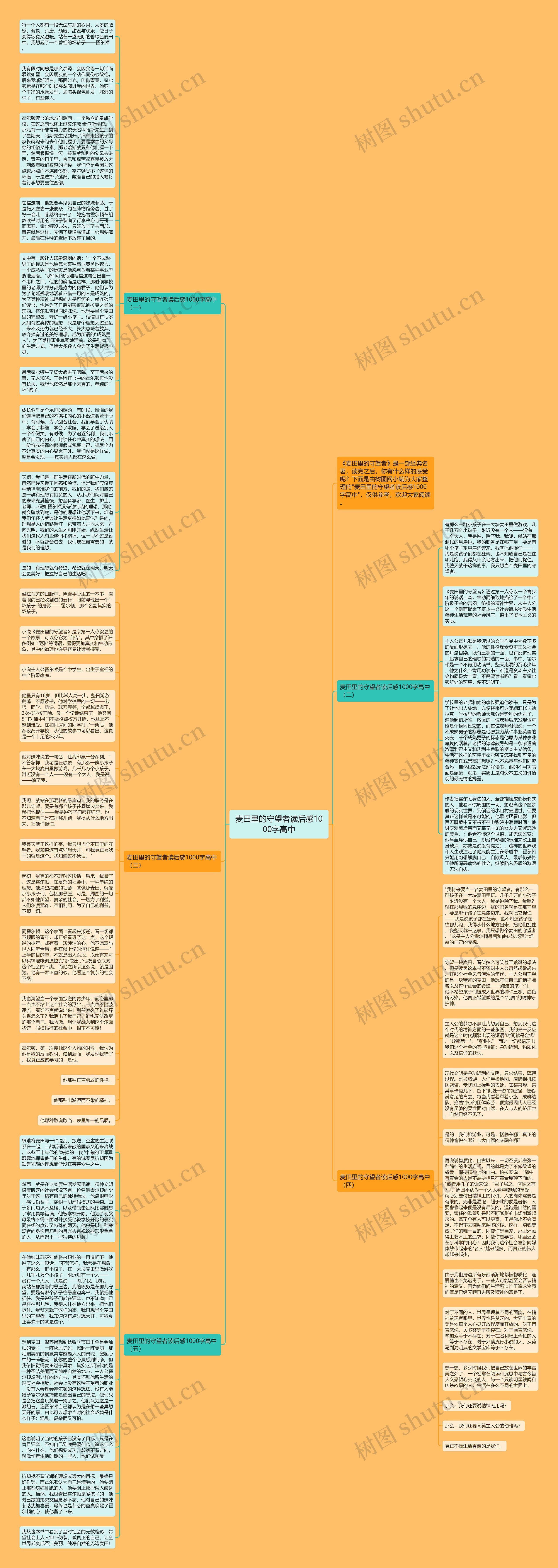 麦田里的守望者读后感1000字高中思维导图