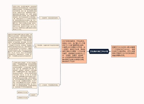 卫生院行政工作计划