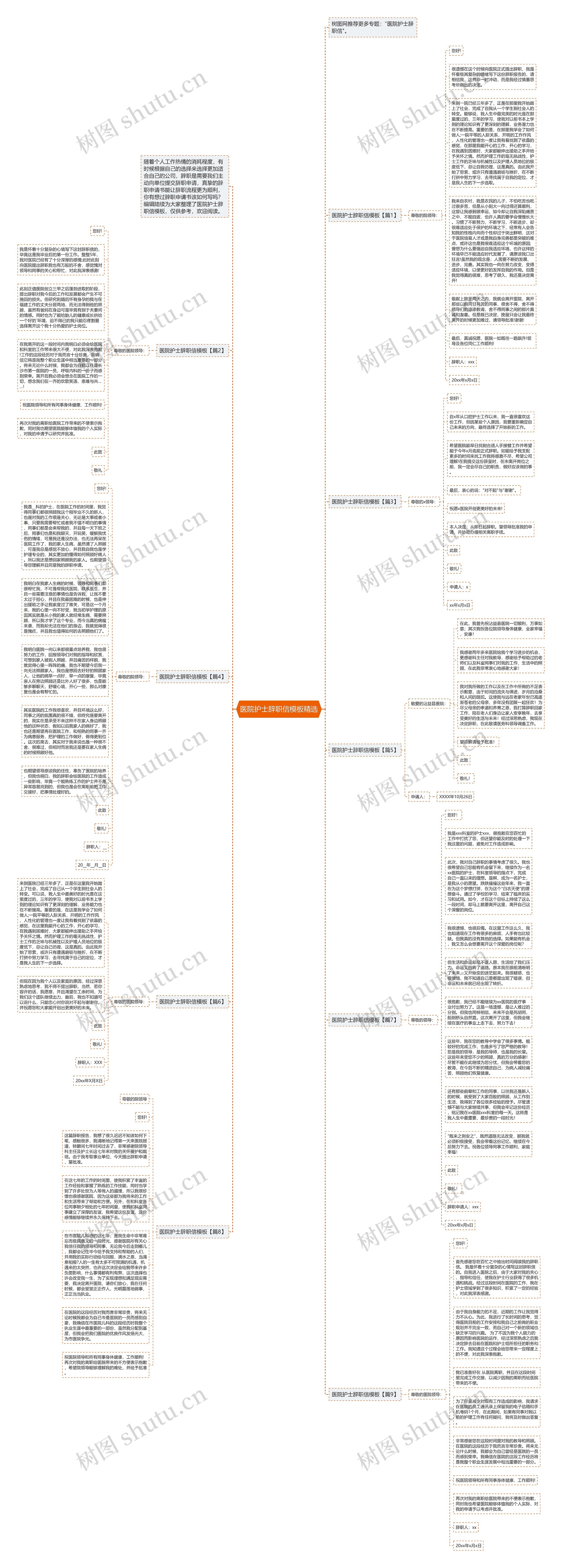 医院护士辞职信精选思维导图