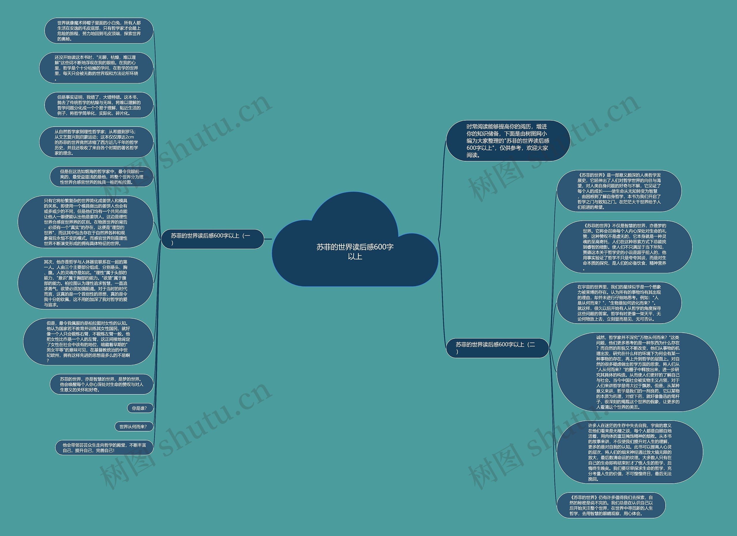 苏菲的世界读后感600字以上思维导图