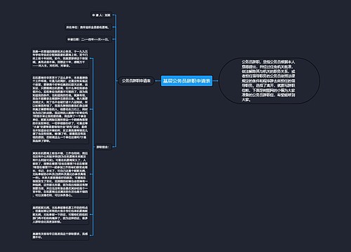 基层公务员辞职申请表