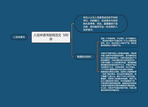 入党申请书提纲范文  500字