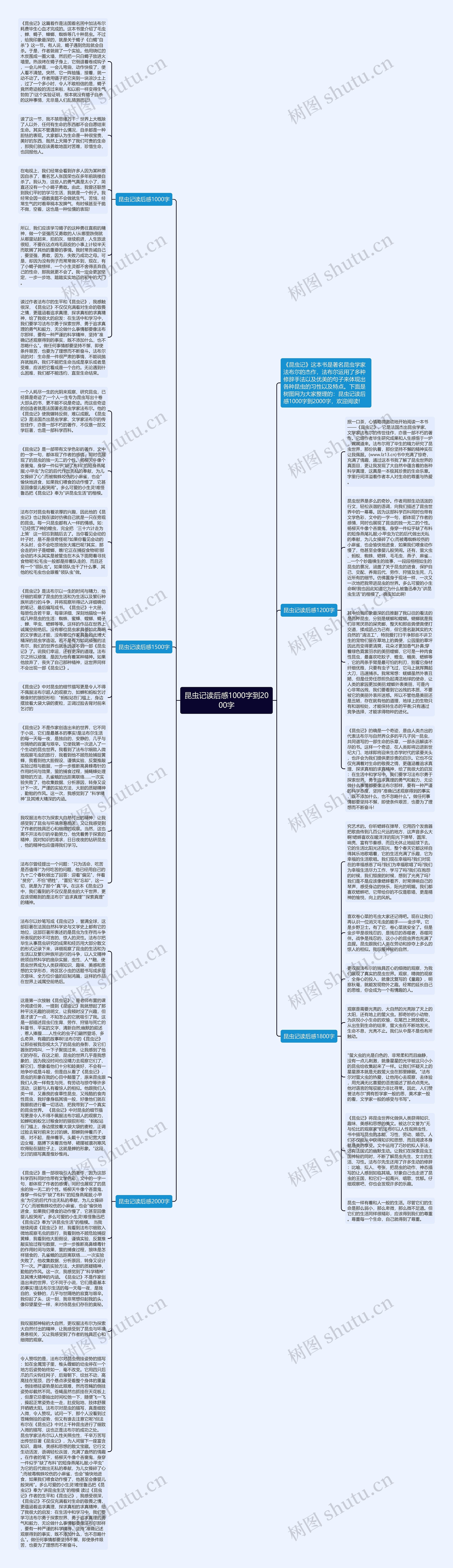 昆虫记读后感1000字到2000字思维导图