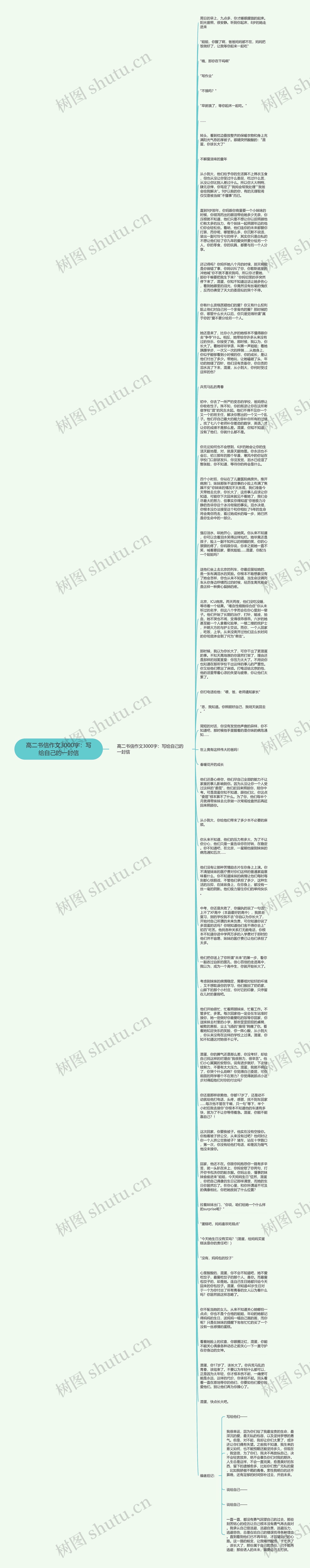 高二书信作文3000字：写给自己的一封信思维导图