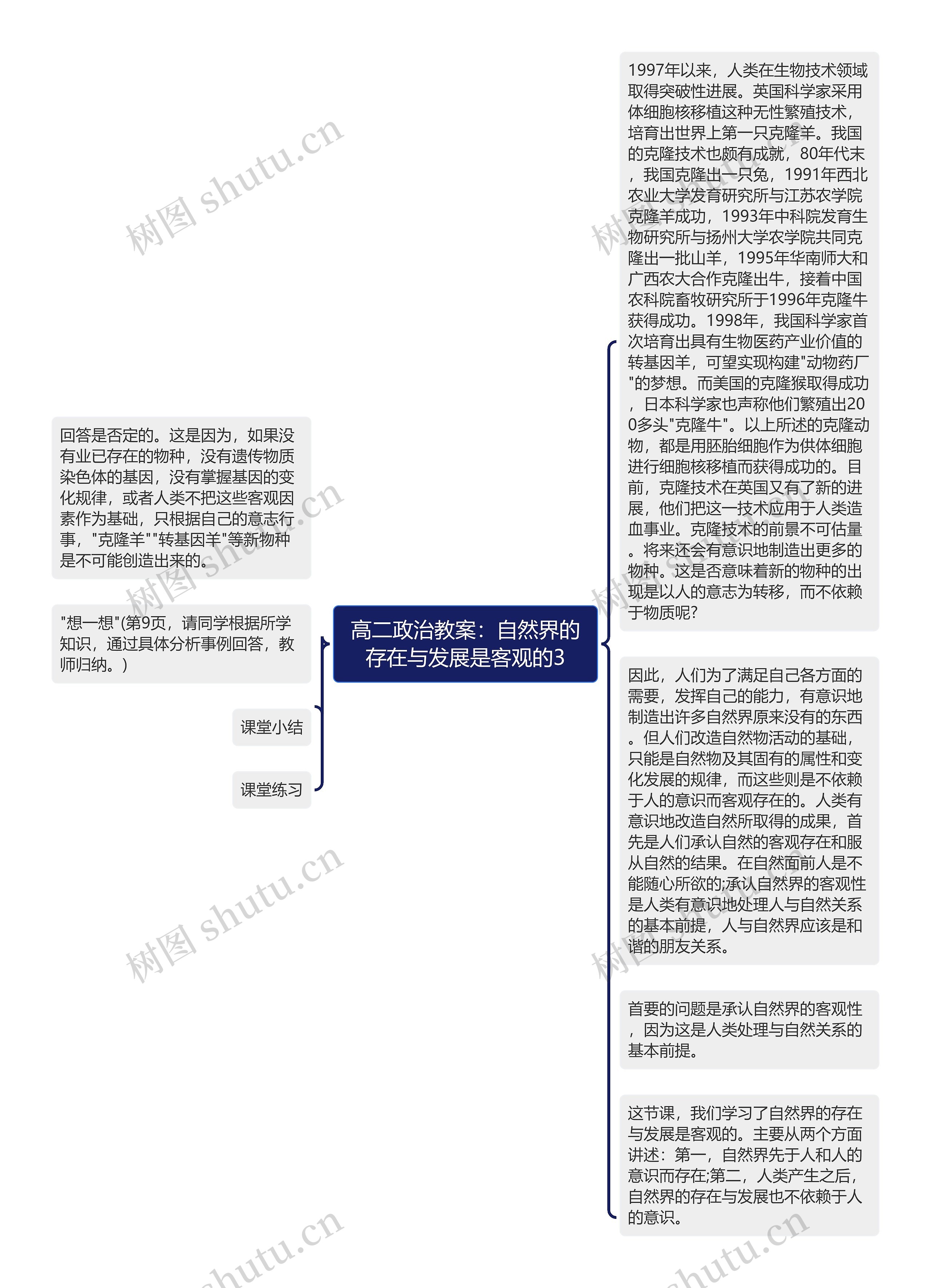 高二政治教案：自然界的存在与发展是客观的3思维导图