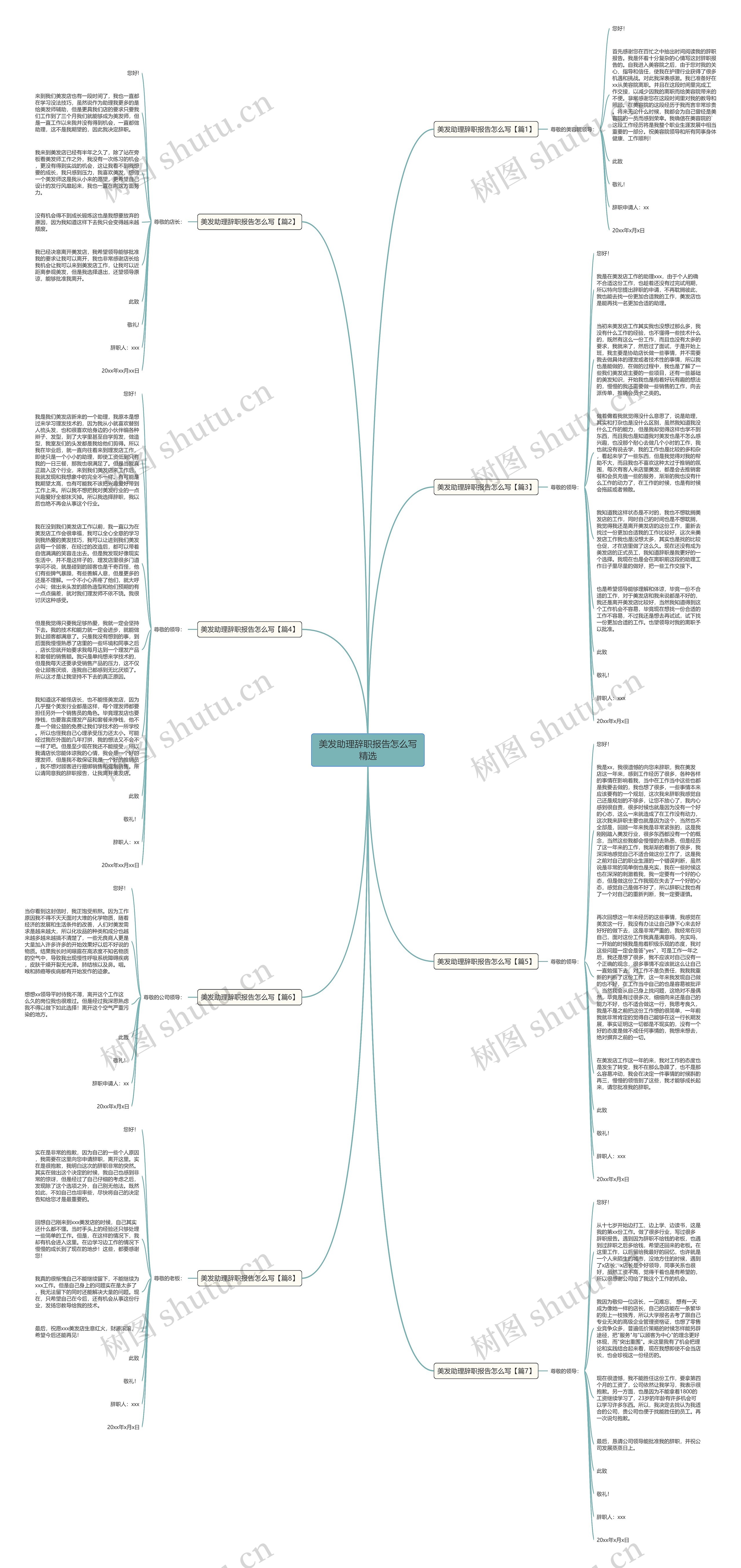 美发助理辞职报告怎么写精选思维导图