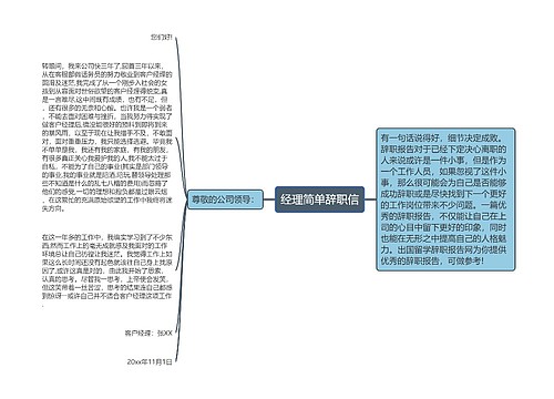 经理简单辞职信