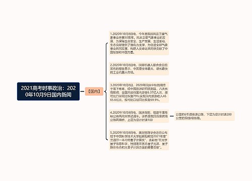 2021高考时事政治：2020年10月9日国内新闻