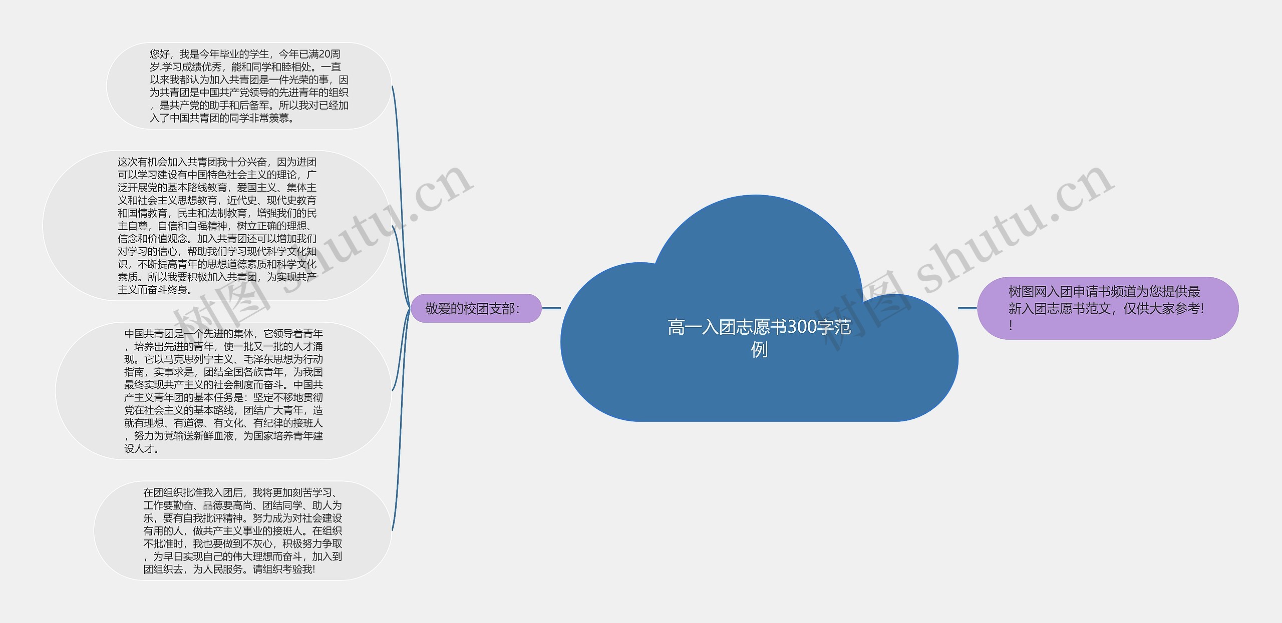 高一入团志愿书300字范例思维导图