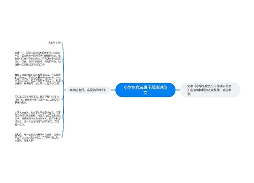 小学生竞选班干部演讲范文