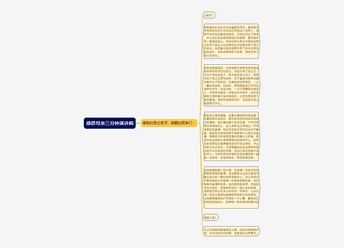 感恩母亲三分钟演讲稿