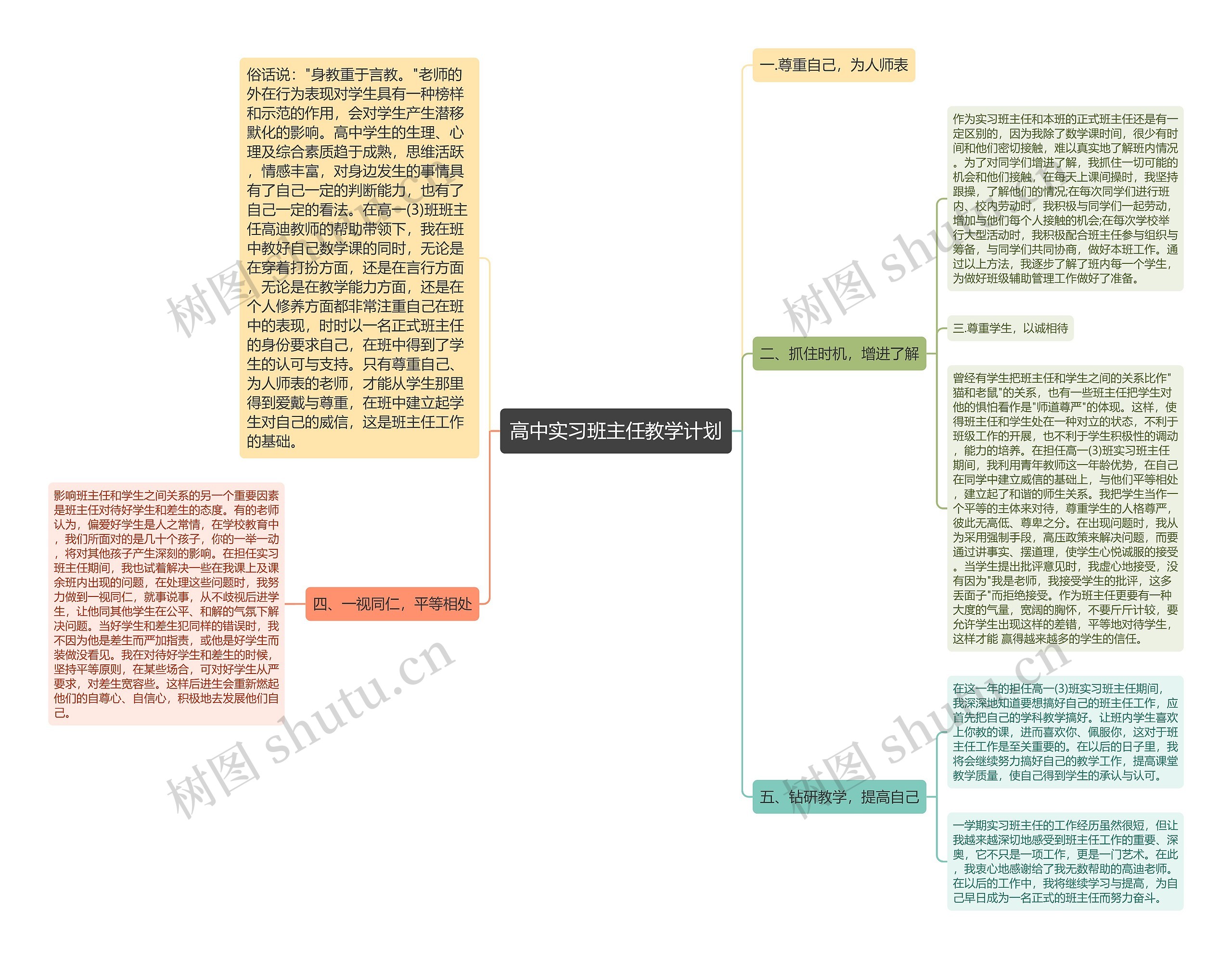 高中实习班主任教学计划思维导图