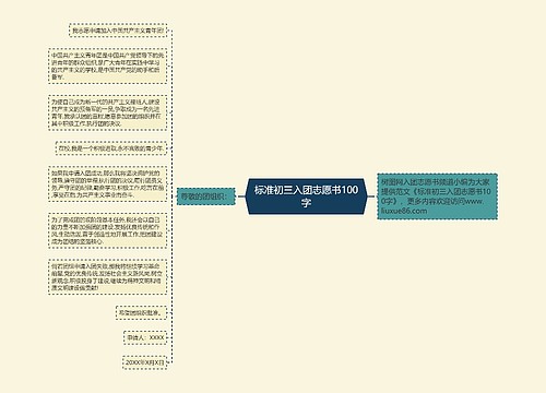 标准初三入团志愿书100字