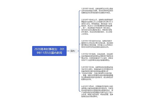 2020高考时事政治：2019年11月5日国内新闻