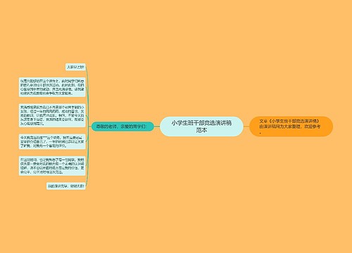 小学生班干部竞选演讲稿范本