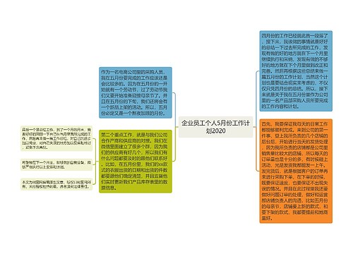 企业员工个人5月份工作计划2020