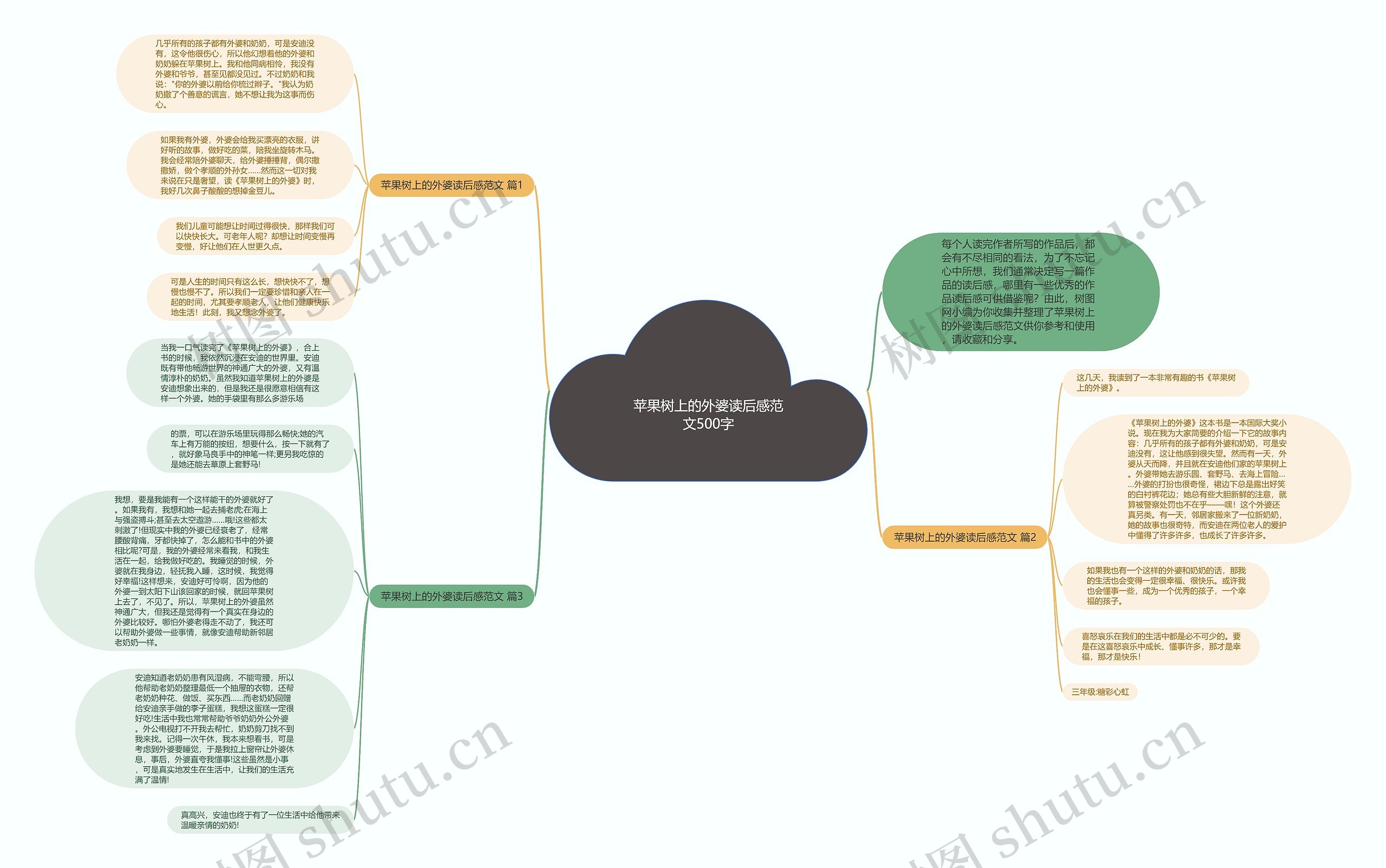 苹果树上的外婆读后感范文500字思维导图