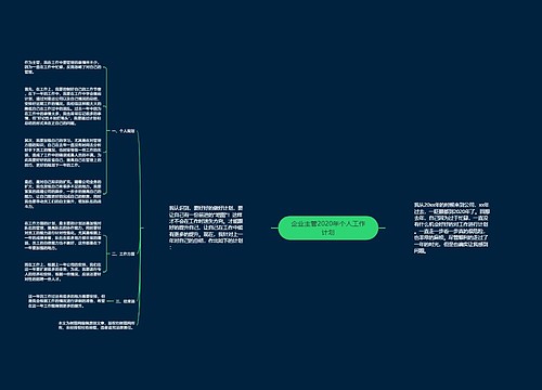 企业主管2020年个人工作计划