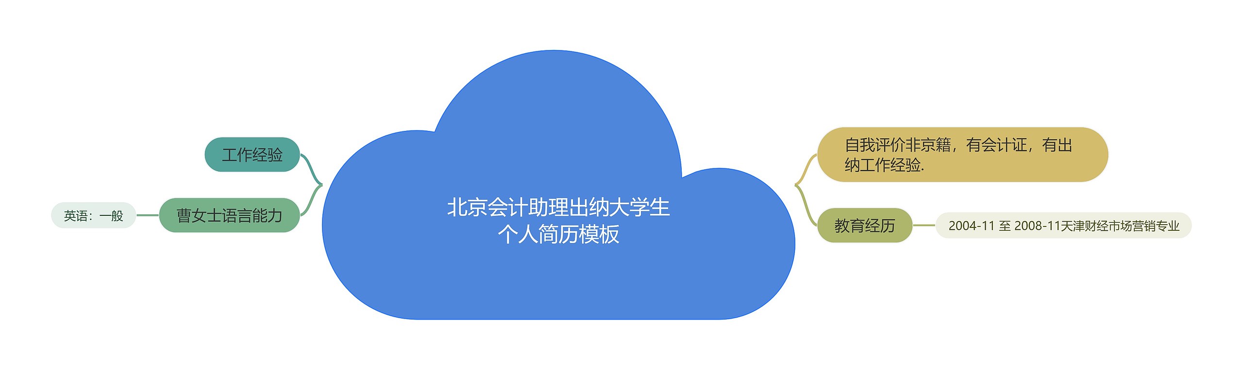 北京会计助理出纳大学生个人简历模板