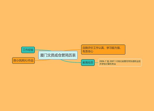 厦门文员或仓管简历表