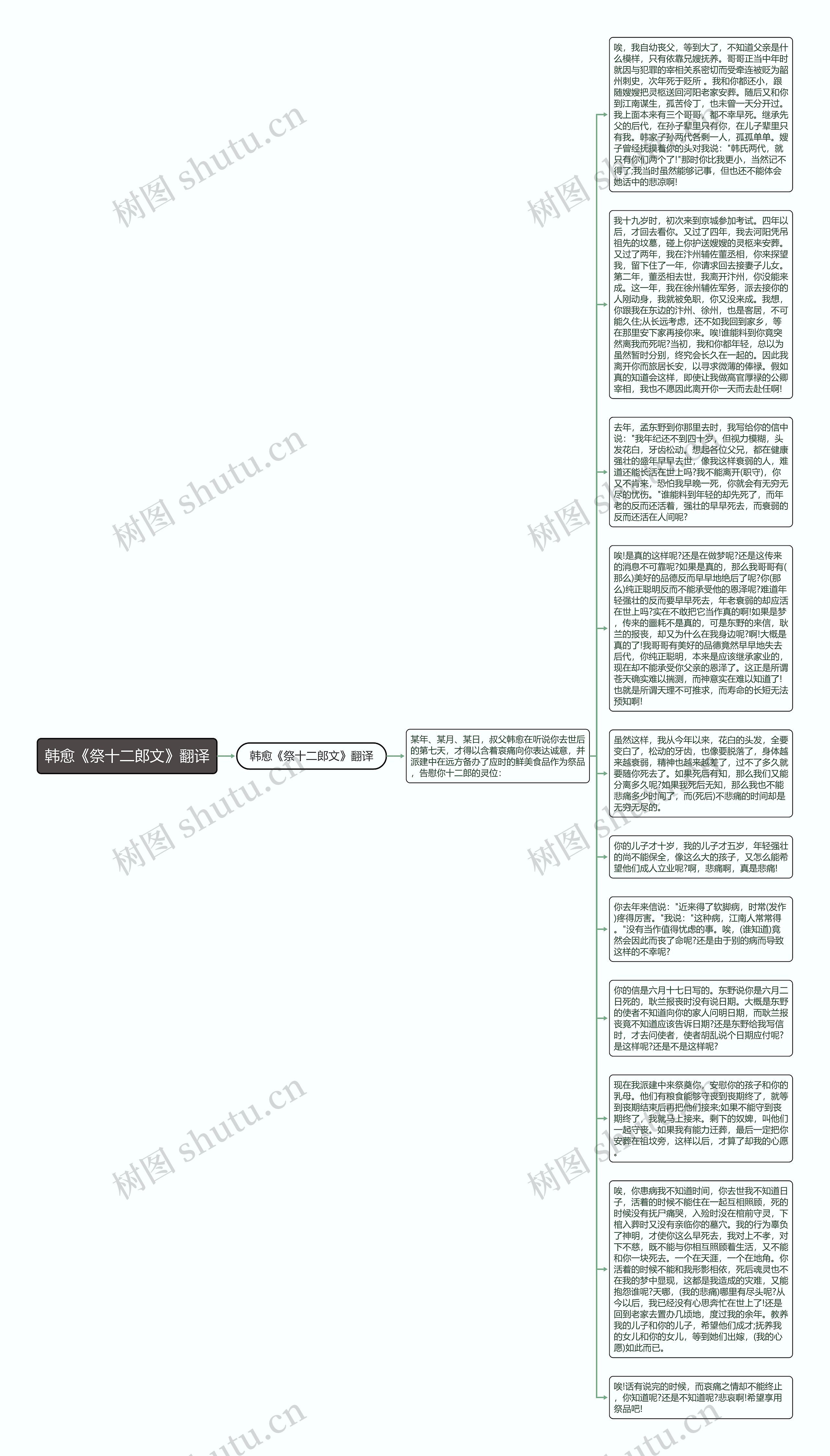 韩愈《祭十二郎文》翻译思维导图