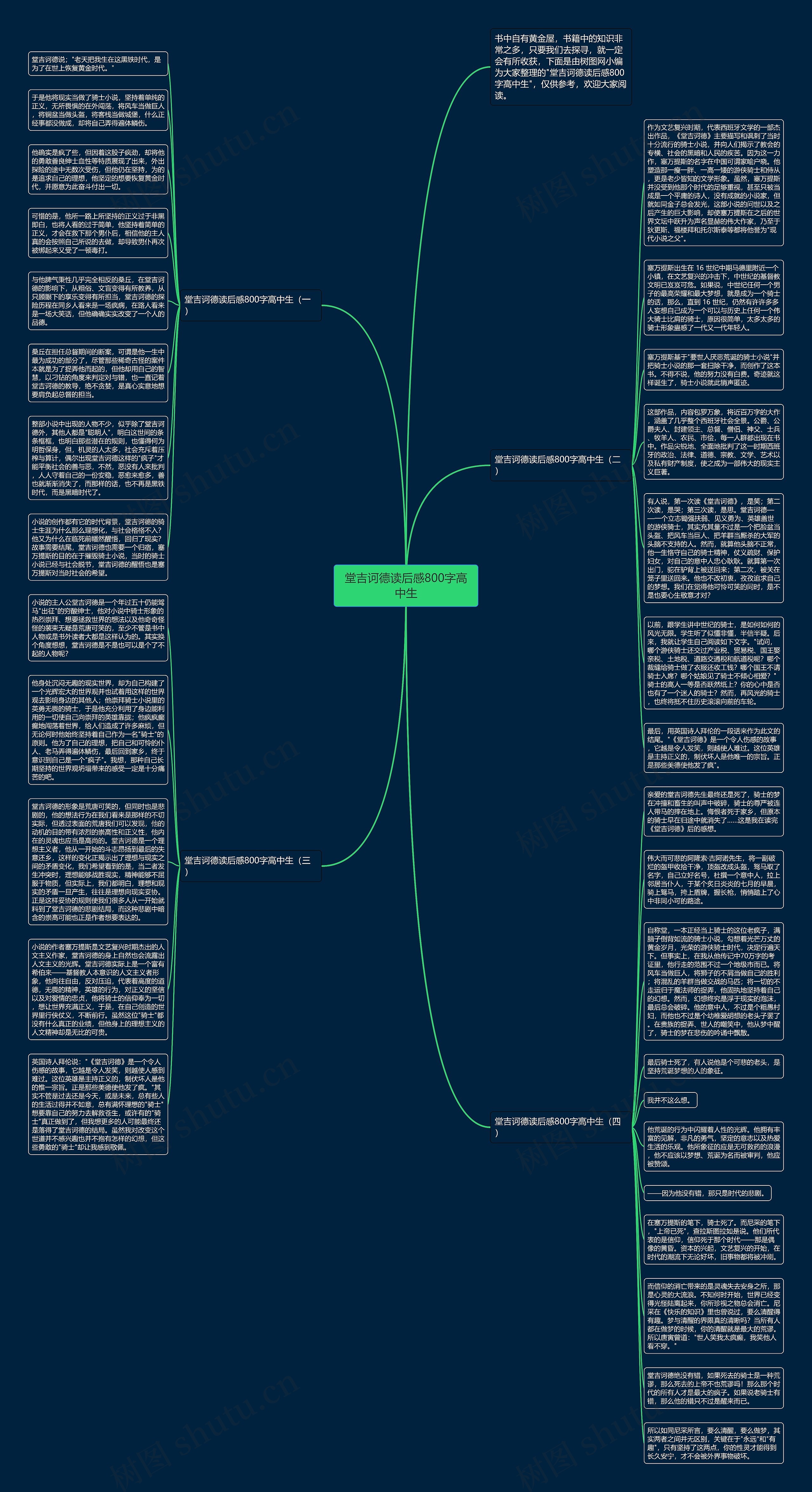 堂吉诃德读后感800字高中生思维导图