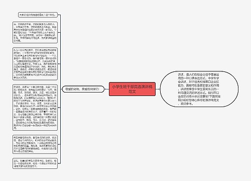 小学生班干部竞选演讲稿范文