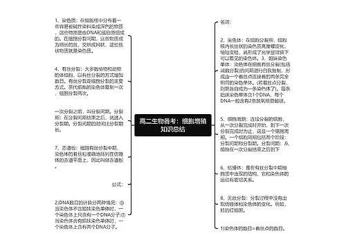 高二生物备考：细胞增殖知识总结