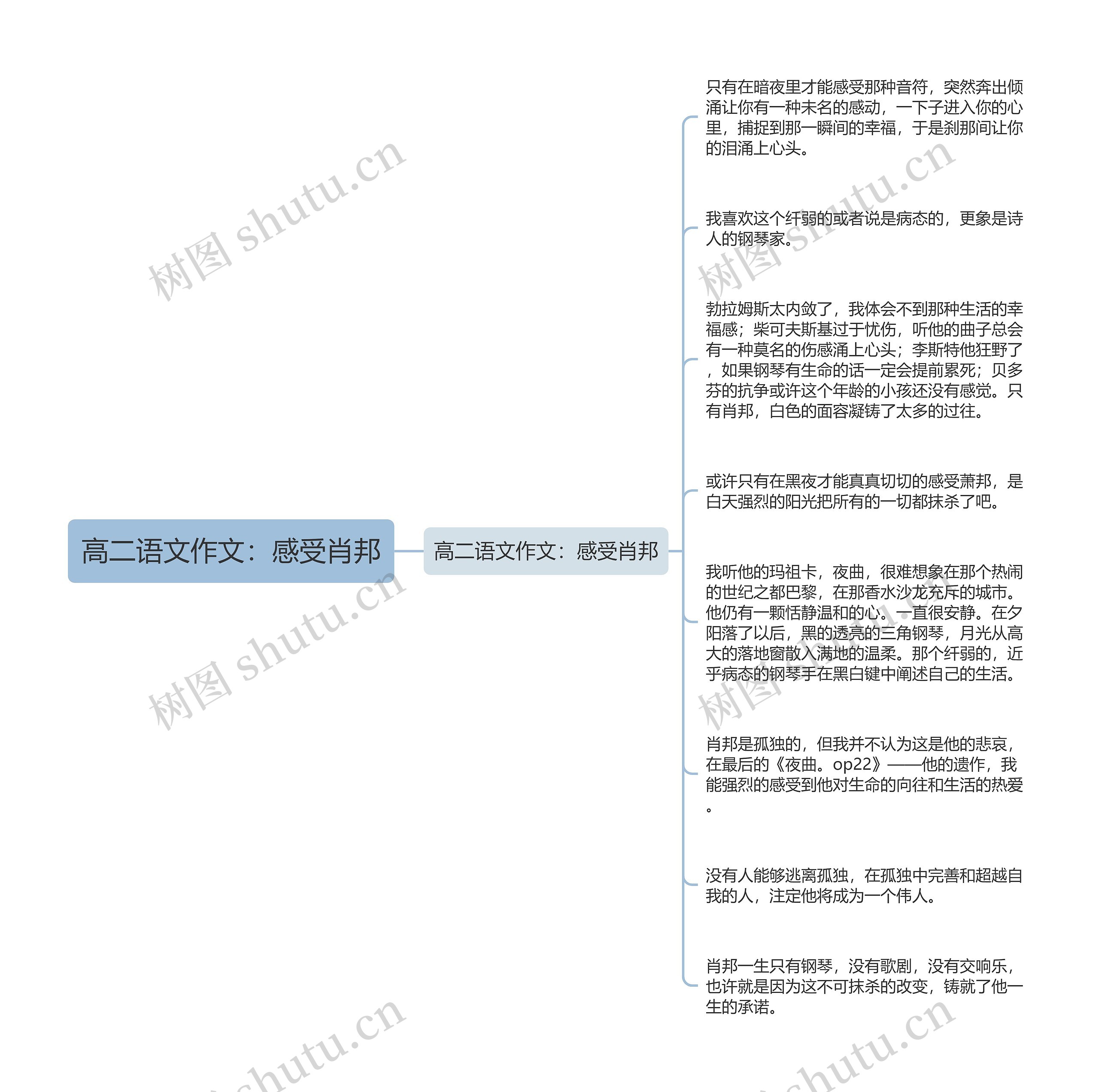 高二语文作文：感受肖邦思维导图