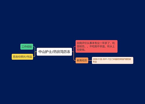 中山护士/药房简历表