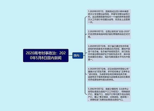 2020高考时事政治：2020年5月8日国内新闻