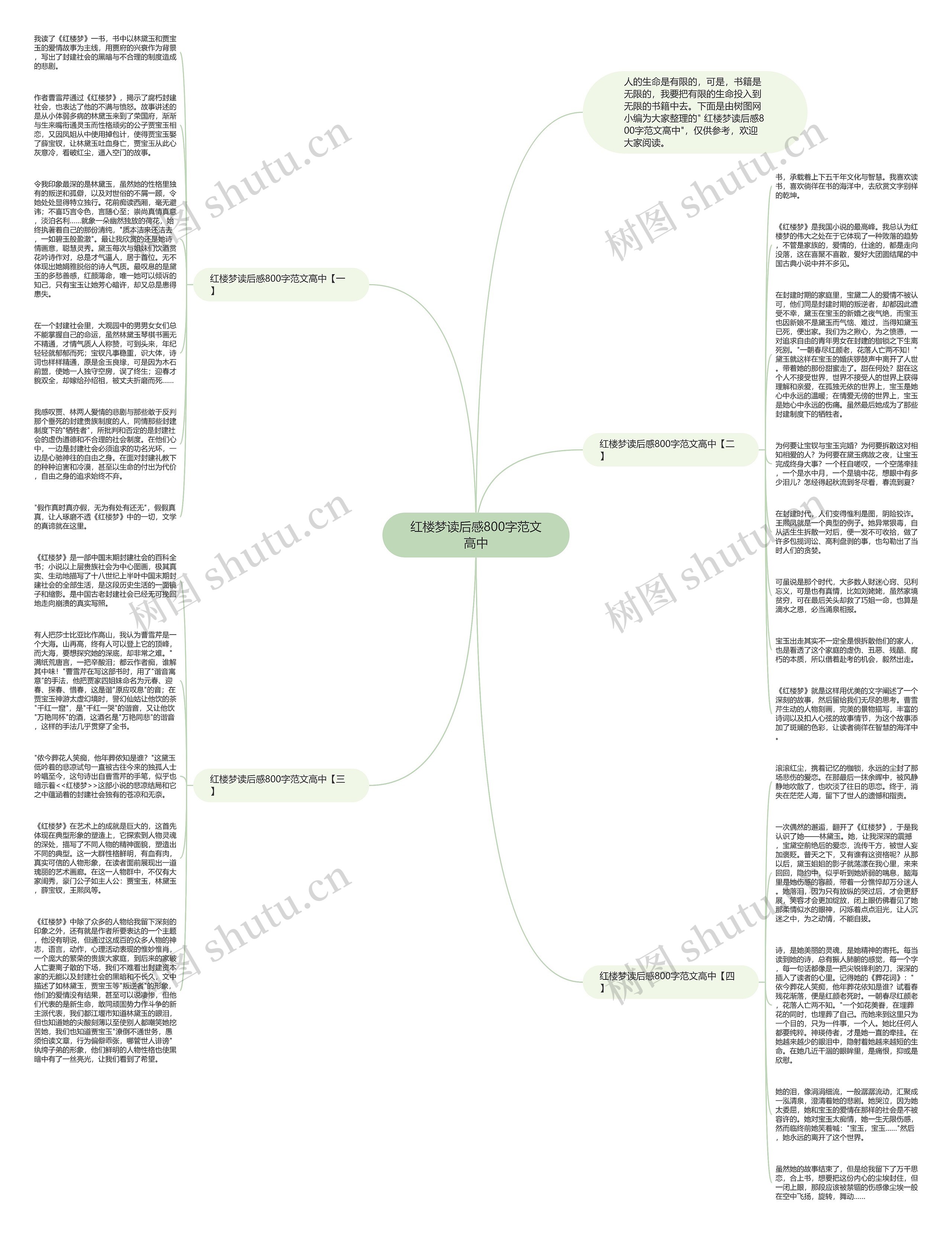 红楼梦读后感800字范文高中思维导图