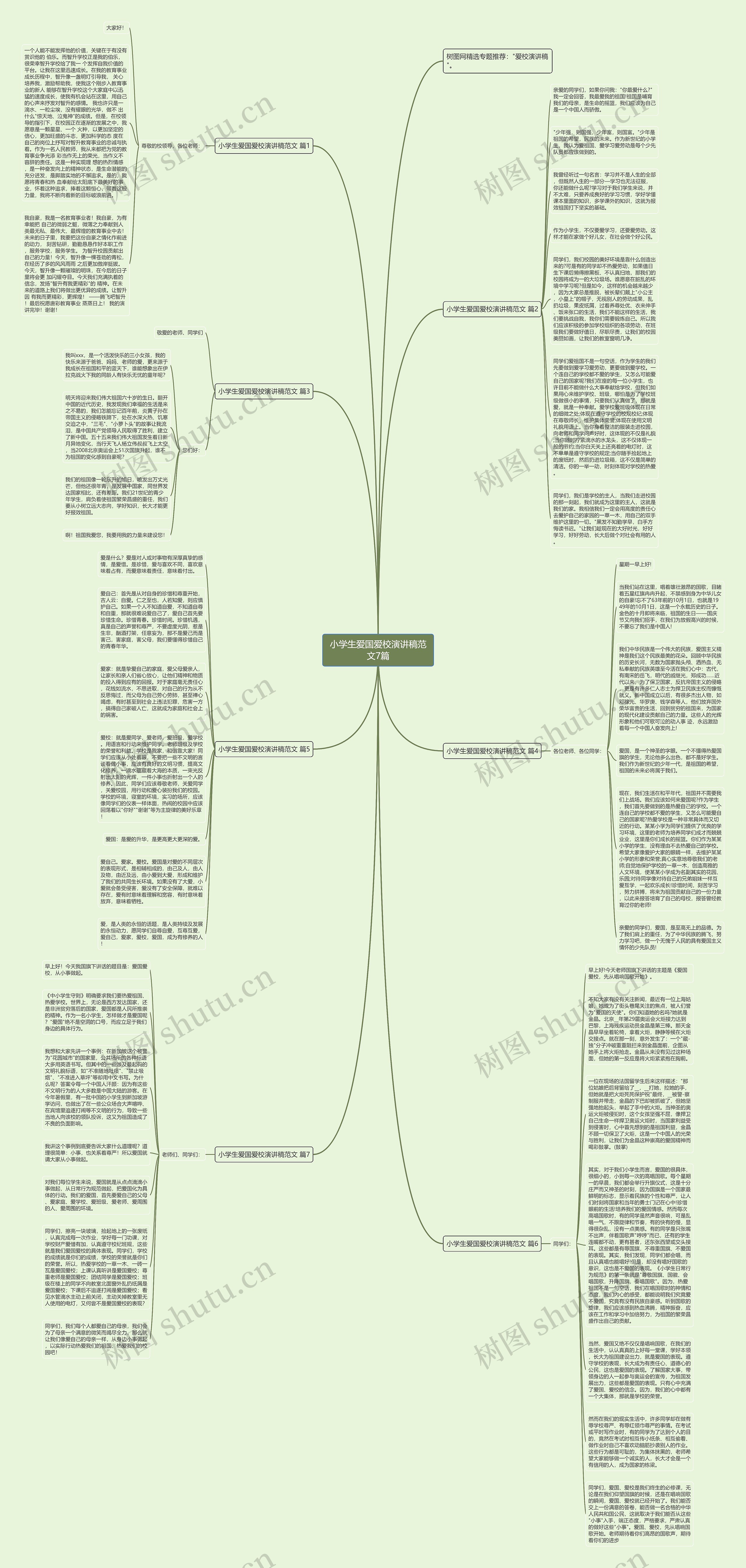 小学生爱国爱校演讲稿范文7篇思维导图