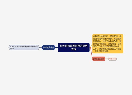 长沙销售助理常用的简历表格