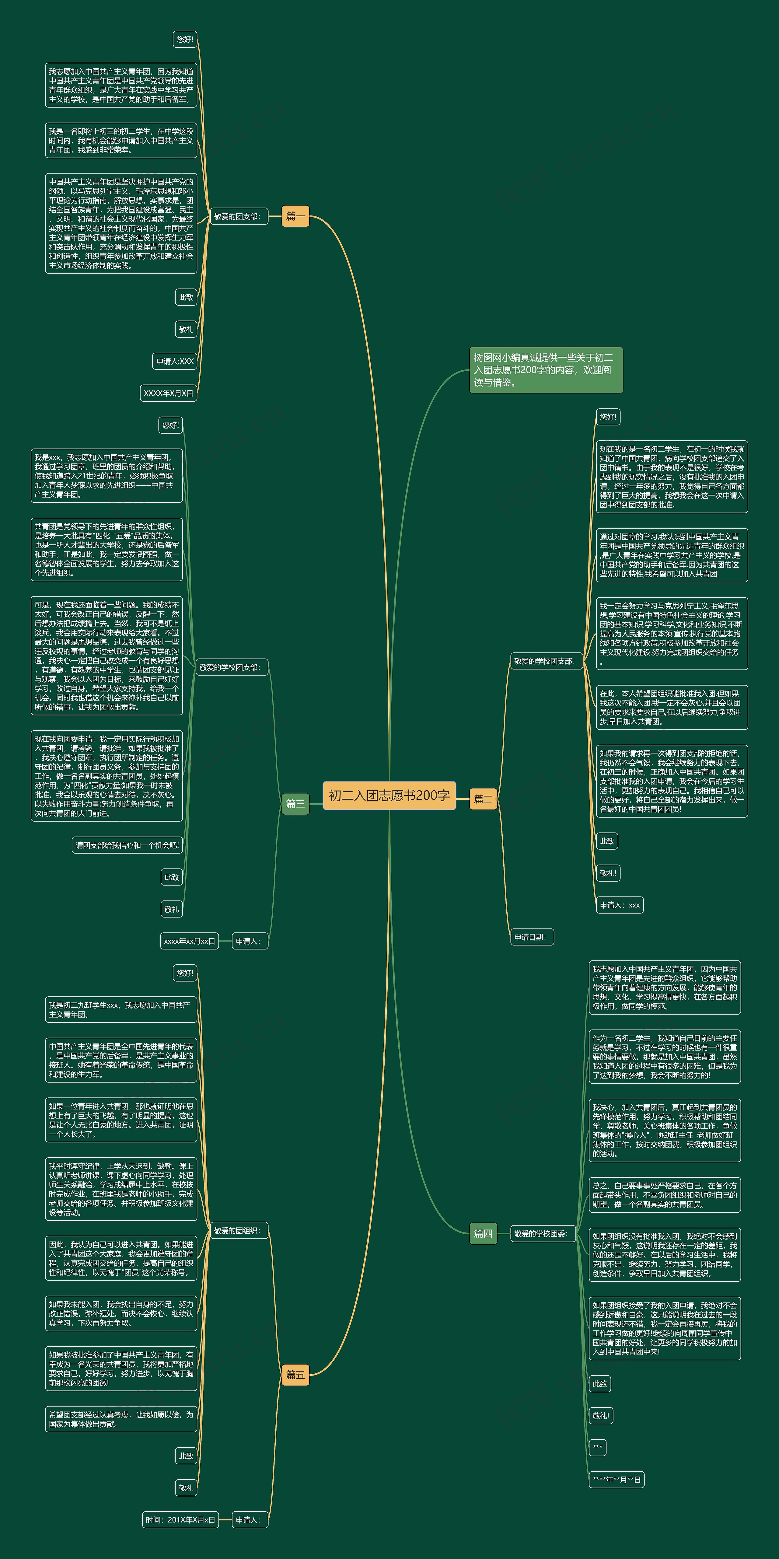 初二入团志愿书200字思维导图