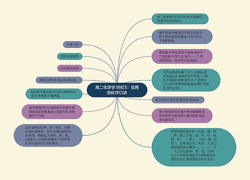 高二化学学习技巧：实用的化学口诀