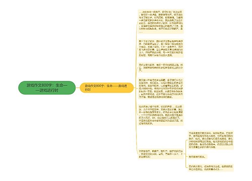 游戏作文800字：生命——游戏进行时