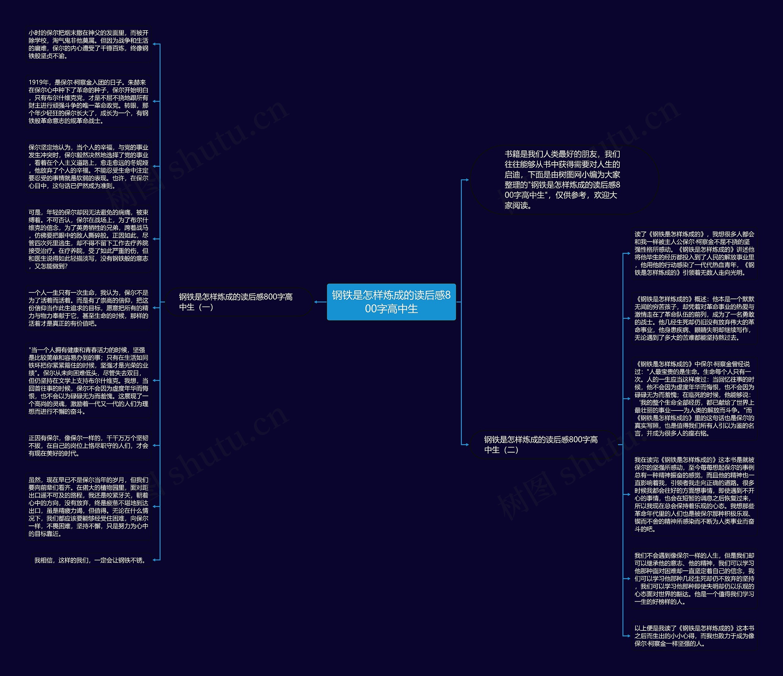 钢铁是怎样炼成的读后感800字高中生思维导图高清图 钢铁是怎样炼成的读后感800字高中生思维导图