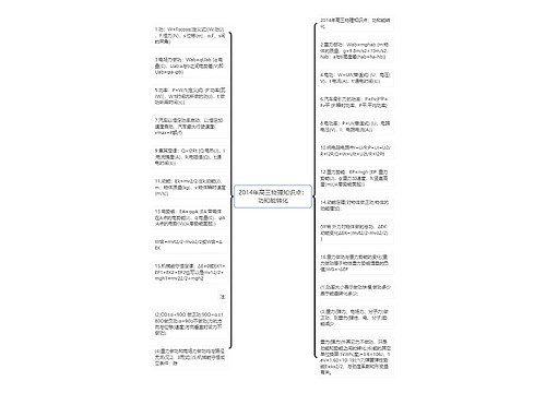 2014年高三物理知识点：功和能转化