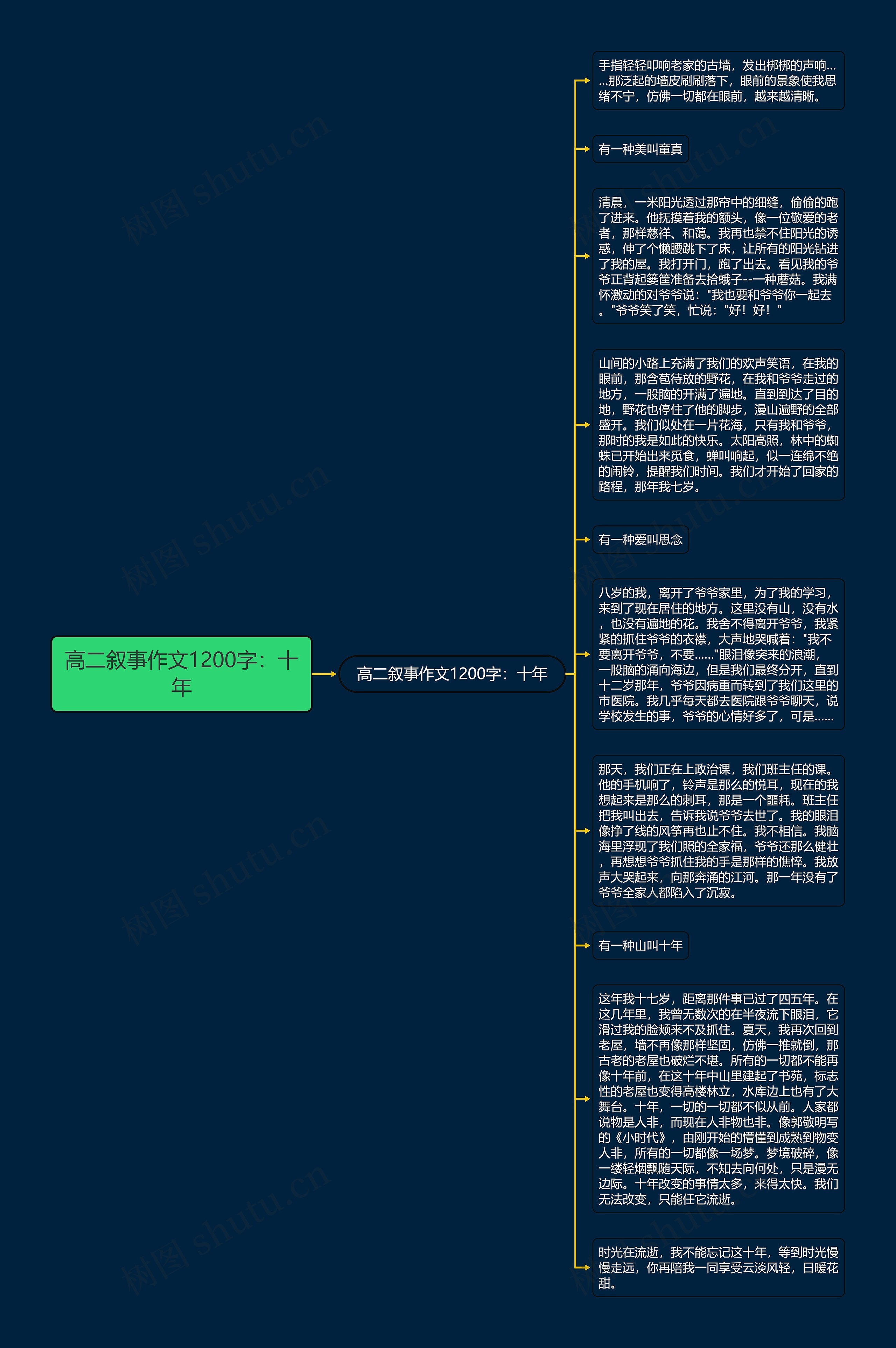 高二叙事作文1200字：十年