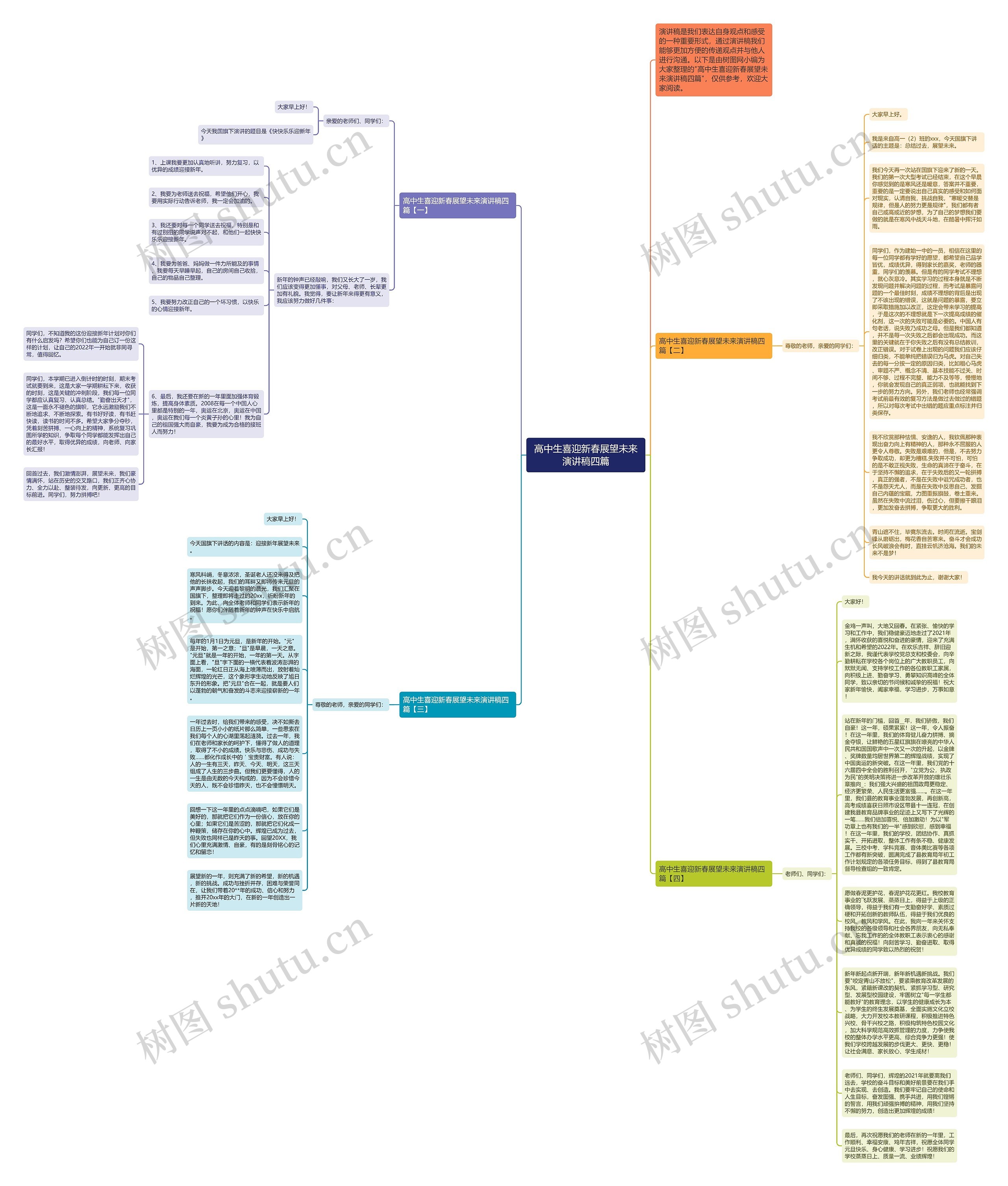 高中生喜迎新春展望未来演讲稿四篇思维导图