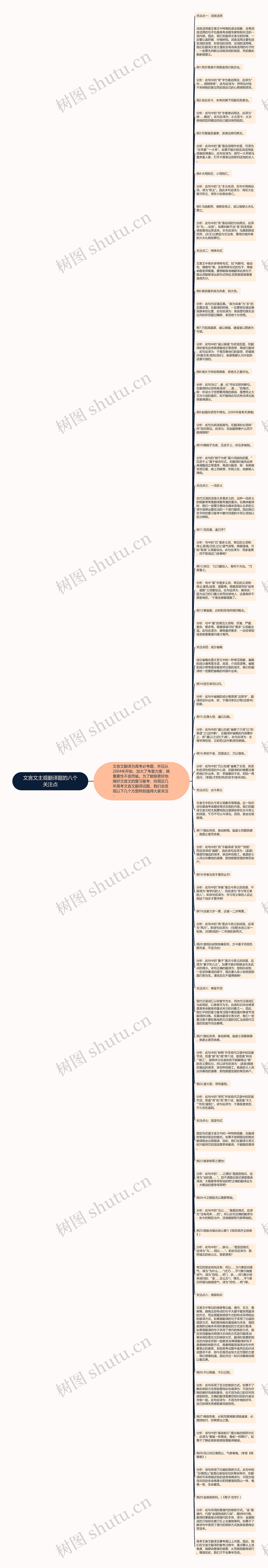 文言文主观翻译题的八个关注点思维导图