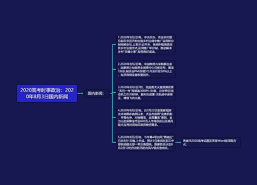 2020高考时事政治：2020年8月3日国内新闻