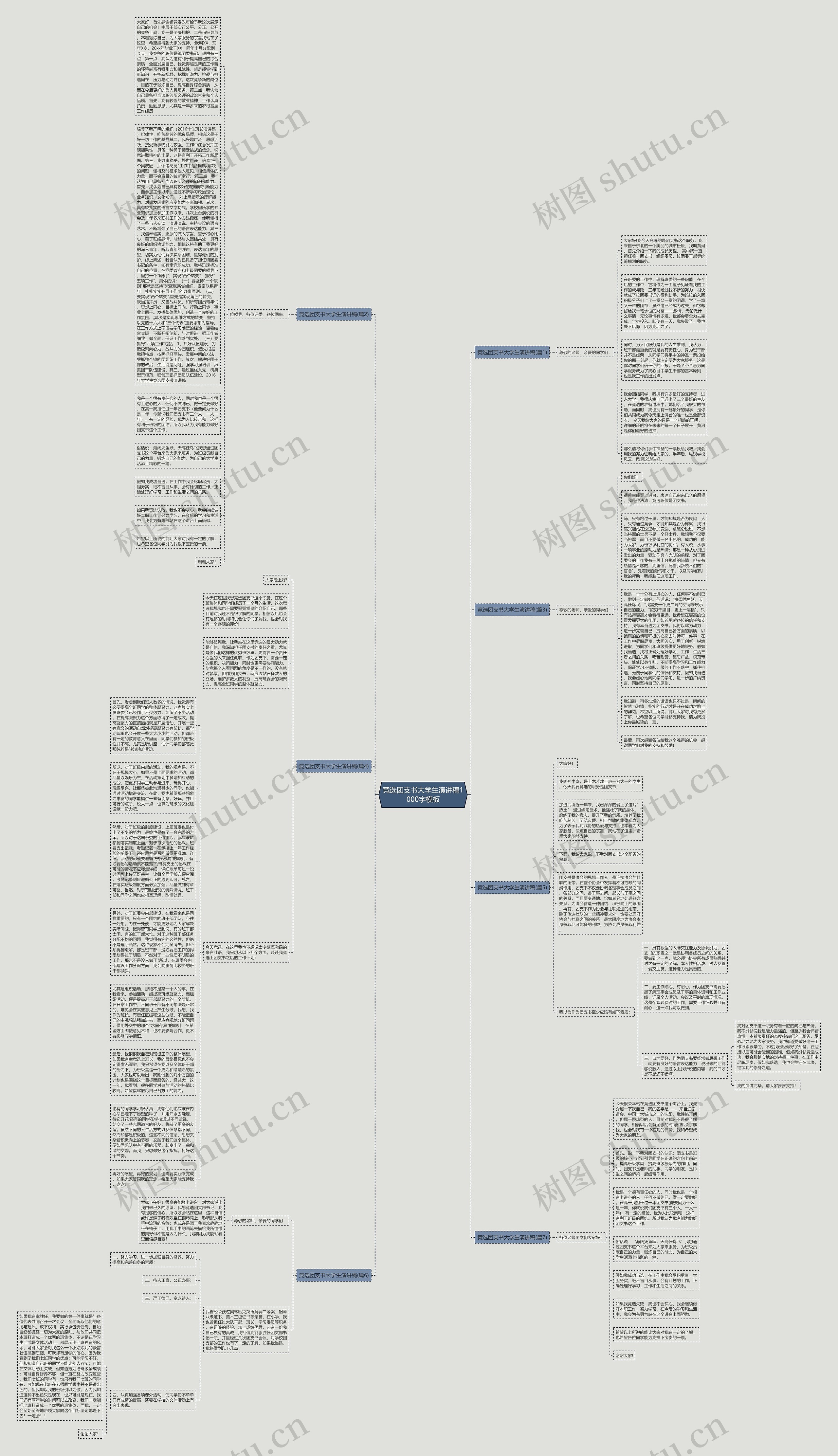竞选团支书大学生演讲稿1000字思维导图