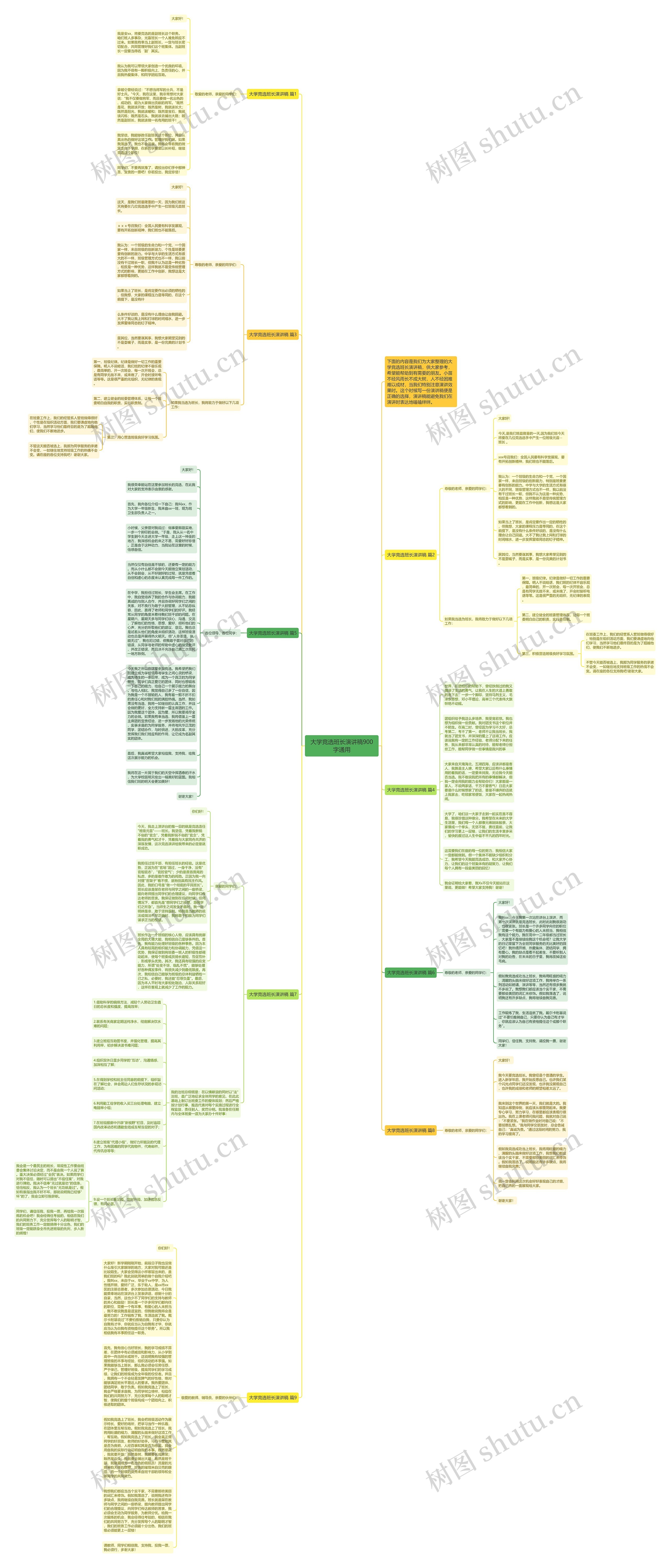 大学竞选班长演讲稿900字通用思维导图