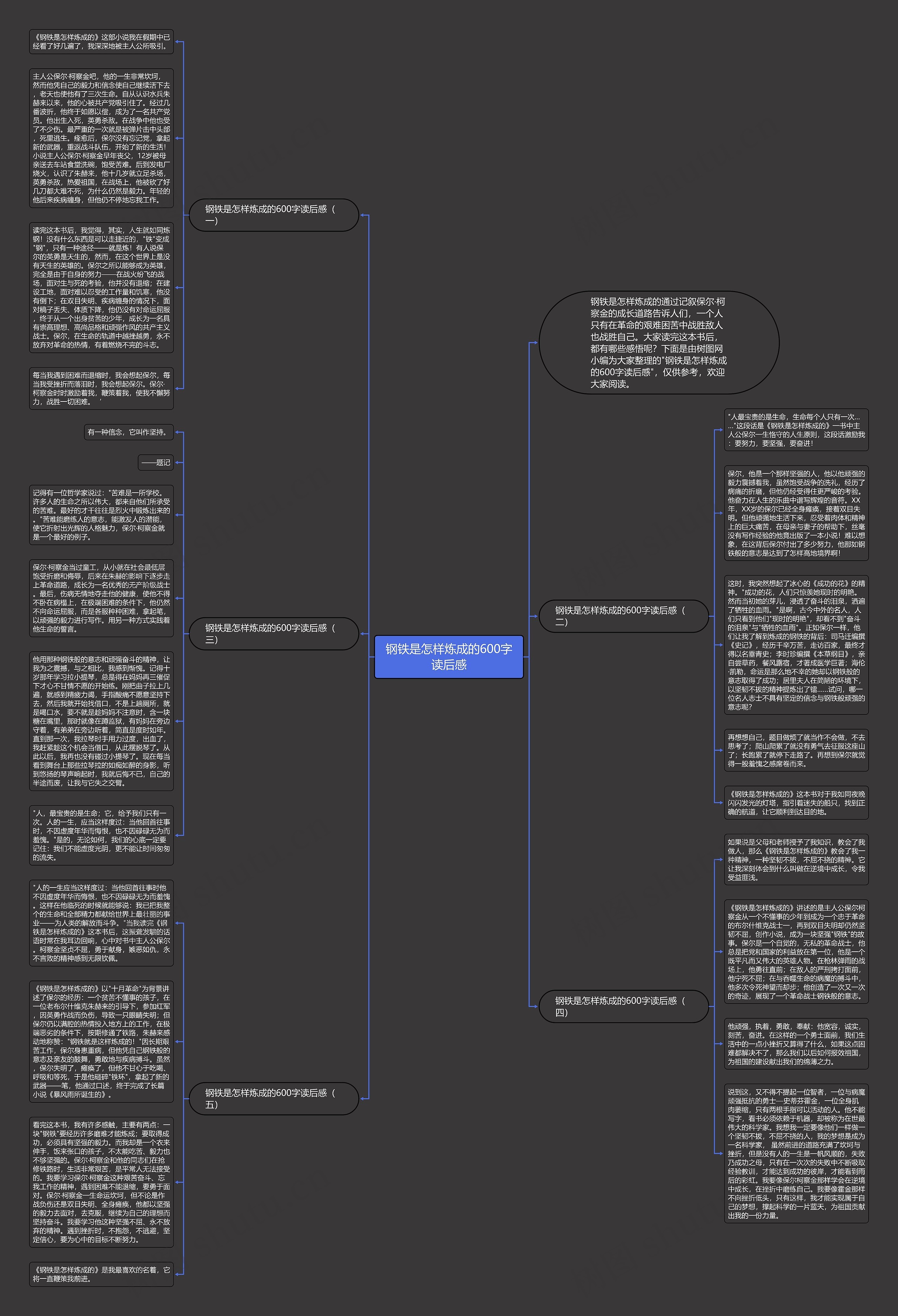 钢铁是怎样炼成的600字读后感思维导图