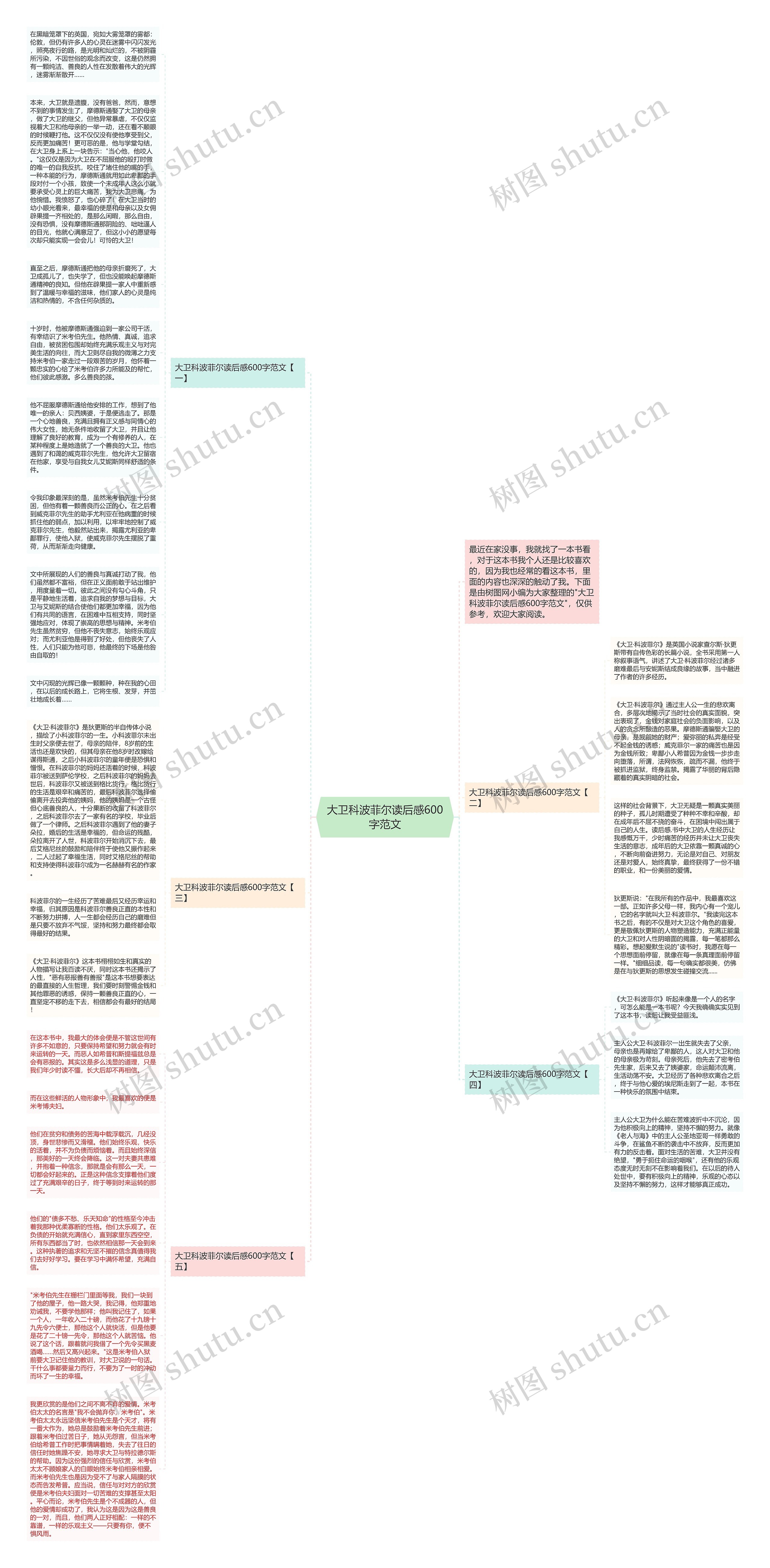 大卫科波菲尔读后感600字范文思维导图