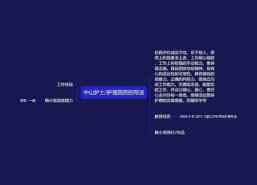 中山护士/护理简历的写法