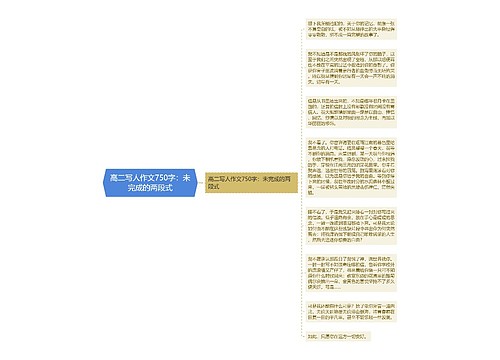 高二写人作文750字：未完成的两段式